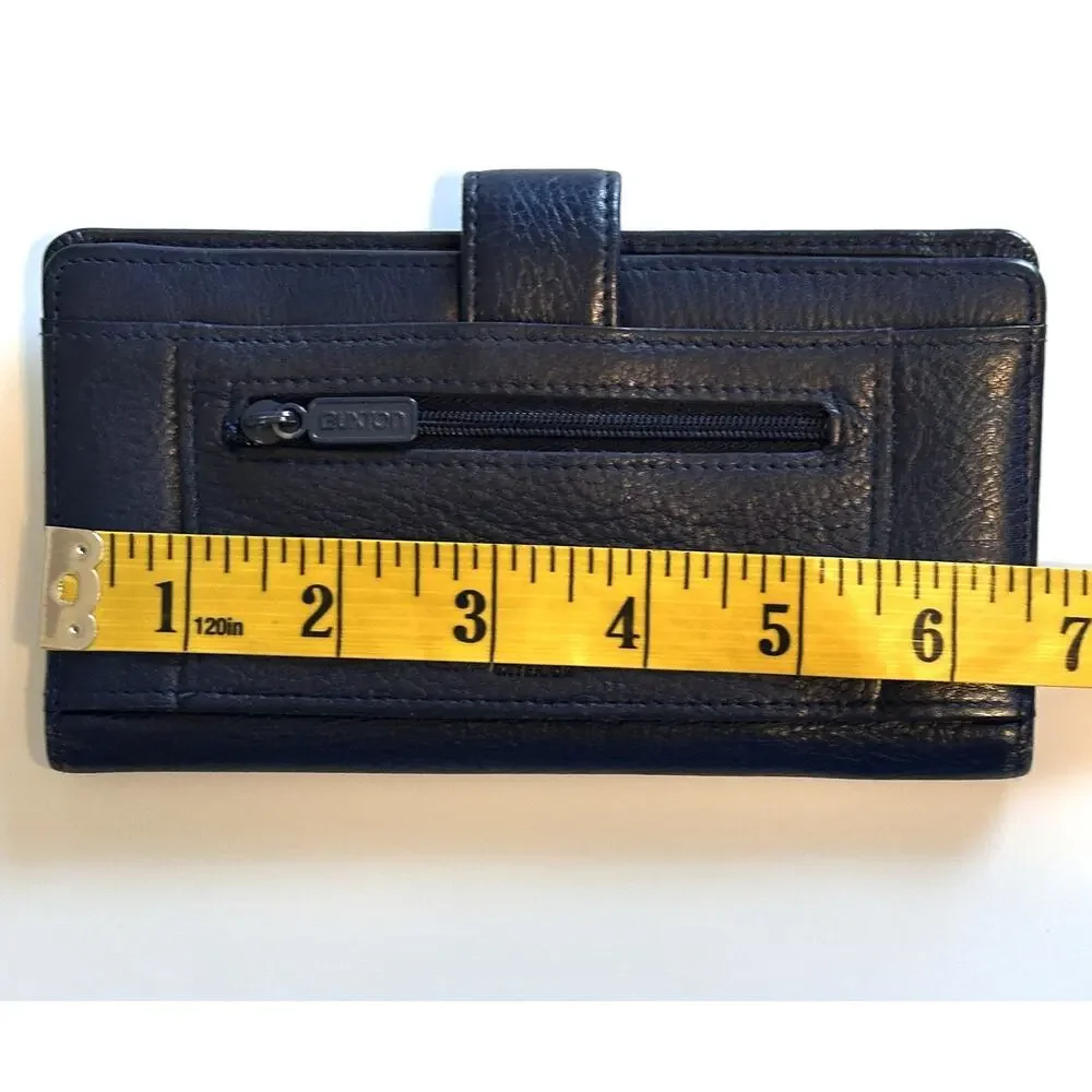 Burton Blue Leather Vintage Bi Fold Wallet Womens Snap Tab Organizer Y2K